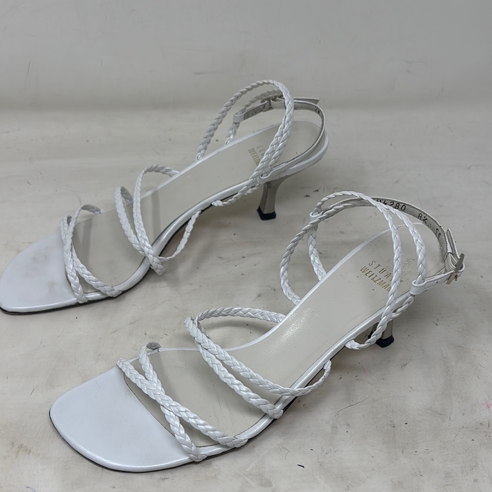 Stylish White Strappy Heels size 8.5